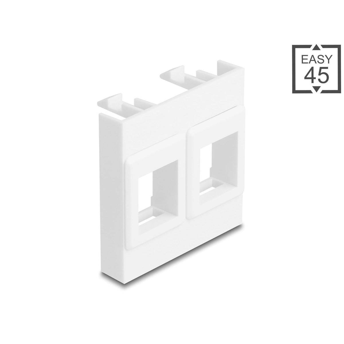 Delock Easy 45 Modul mit zwei Keystone Halterungen 45 x 45 mm, weiß weiß