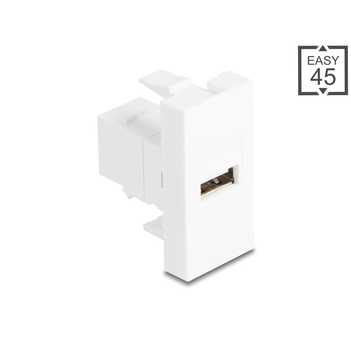 Delock Easy 45 Modul USB 2.0 Typ-A Buchse zu USB 2.0 Typ-B Buchse weiß