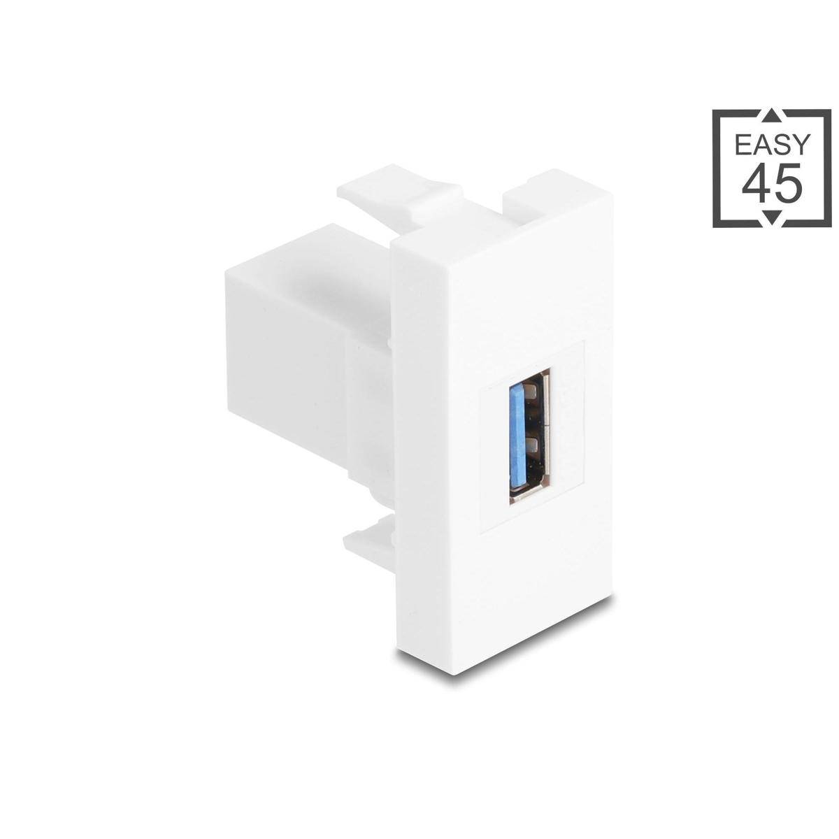 Delock Easy 45 Modul USB 5 Gbps Typ-A Buchse zu USB 5 Gbps Typ-A Buchse weiß (1: