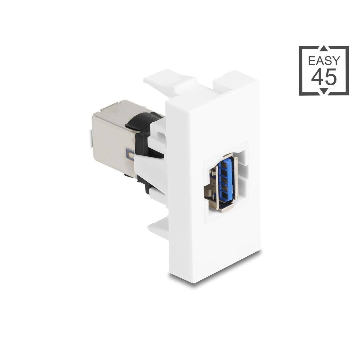 Delock Easy 45 Modul USB 5 Gbps Typ-A Buchse zu USB 5 Gbps Typ-B Buchse weiß