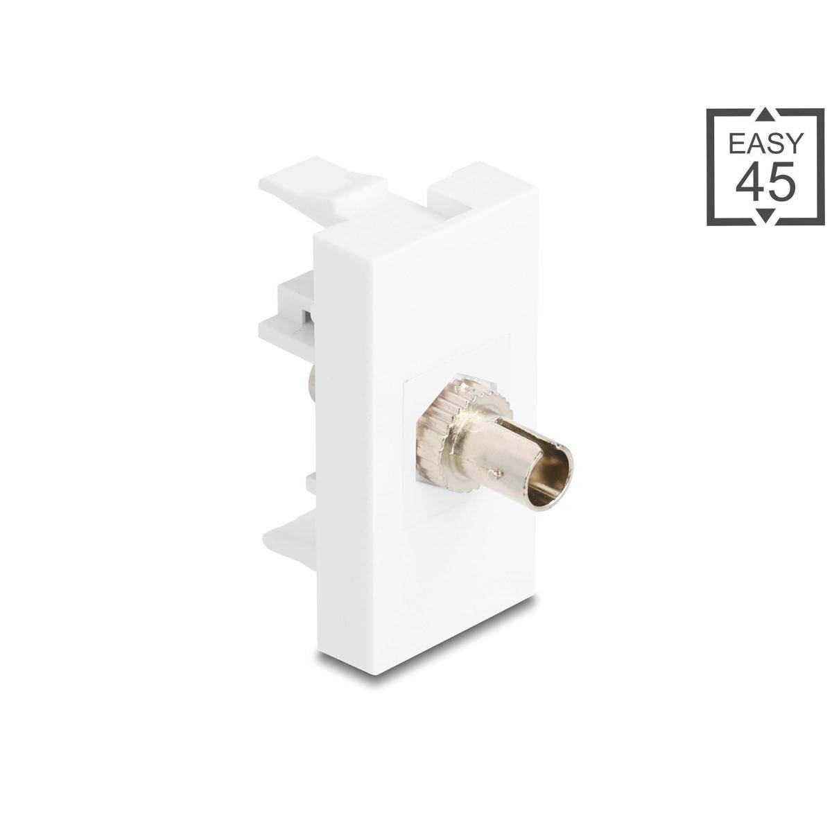 Delock Easy 45 Modul ST Simplex Buchse zu ST Simplex Buchse weiß