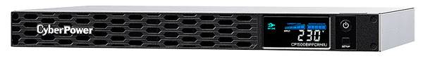CyberPower Rack-Stromversorgung mit unterbrechungsfreier Stromversorgung, Vorderdisplay mit Anzeige von 230V, Stromschaltfläche und Statusanzeigen.