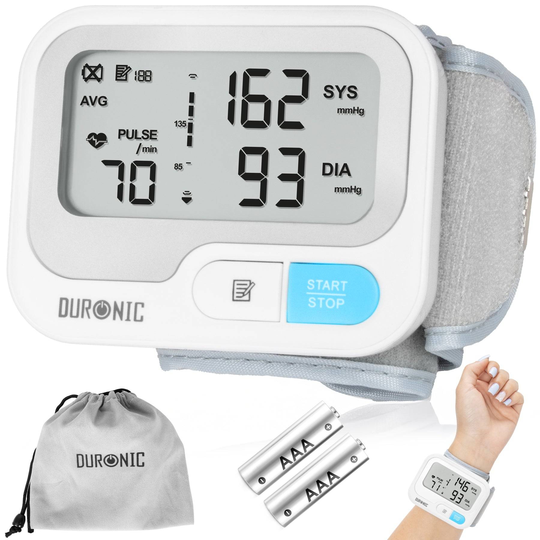 Duronic BPM65 Blutdruckmessgerät Oberarm Messgerät Großer Display Bluthochdruck