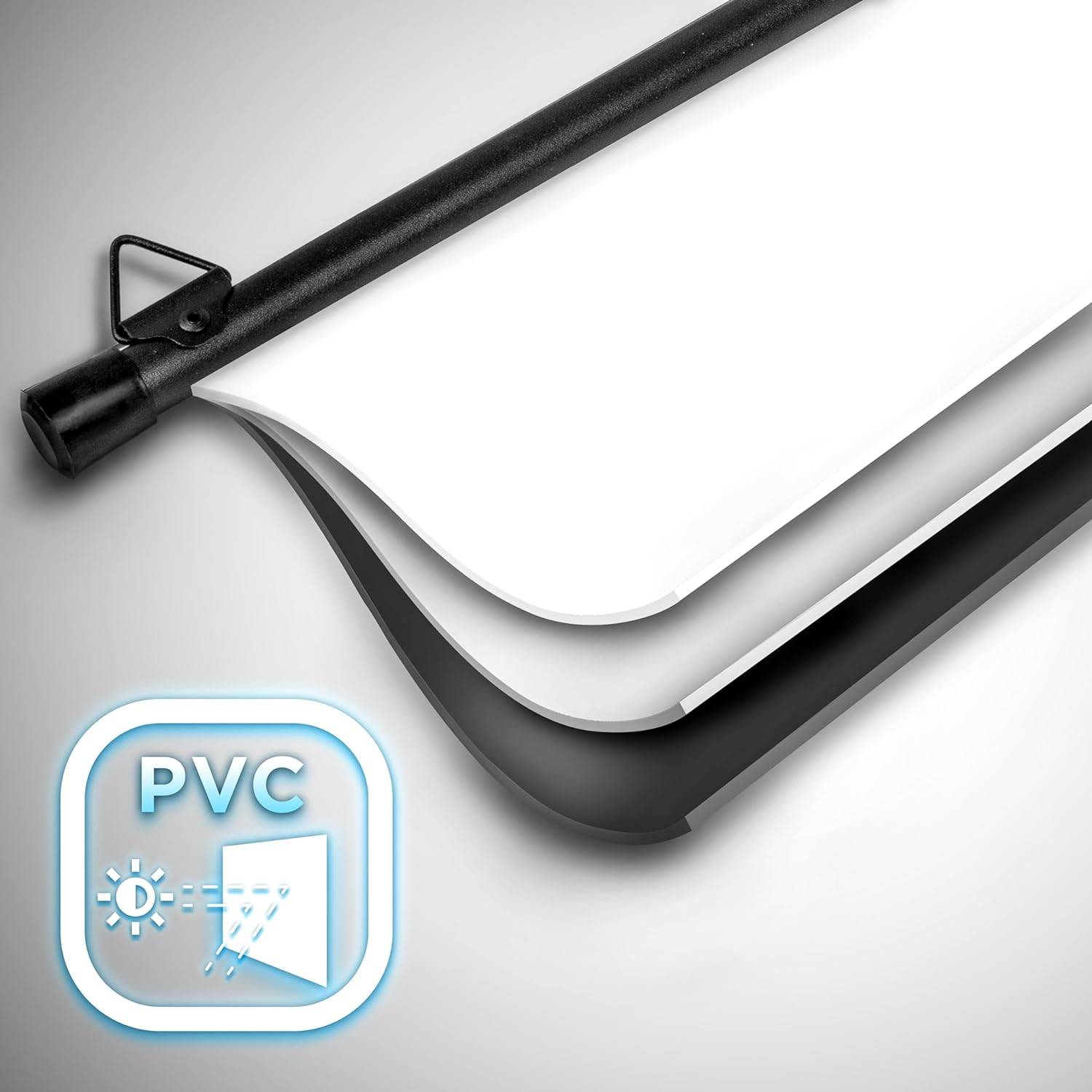 Duronic BPS90 16:9 Beamerleinwand 90 Zoll 4K Full HD Rollo Heimkino Büro