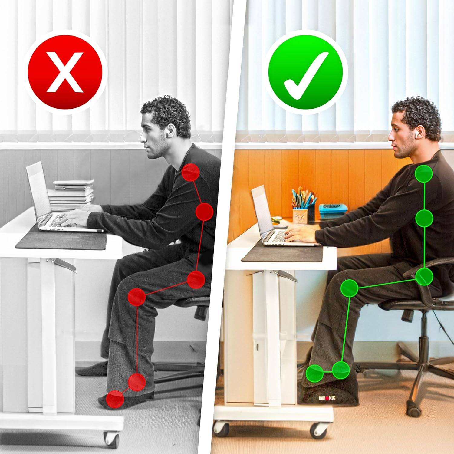 Duronic FT05 Fußstütze Schreibtisch ergonomisch, Fußablage Homeoffice