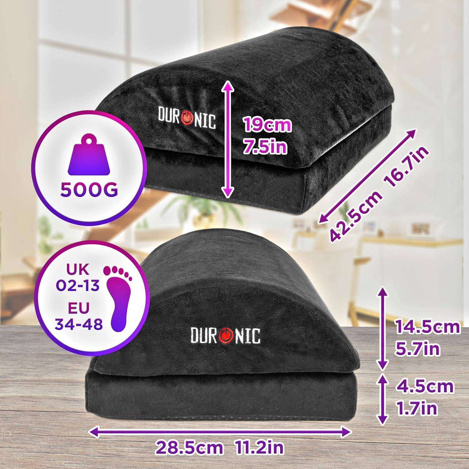 Duronic FT06 Fußstütze Schreibtisch ergonomisch, Fußablage Homeoffice