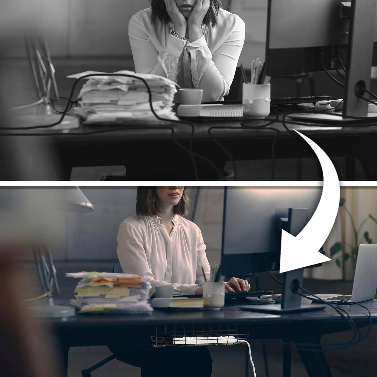 Duronic CMH1 Kabelkanal Schreibtisch, Kabelmanagement, Kabelrinne Büro