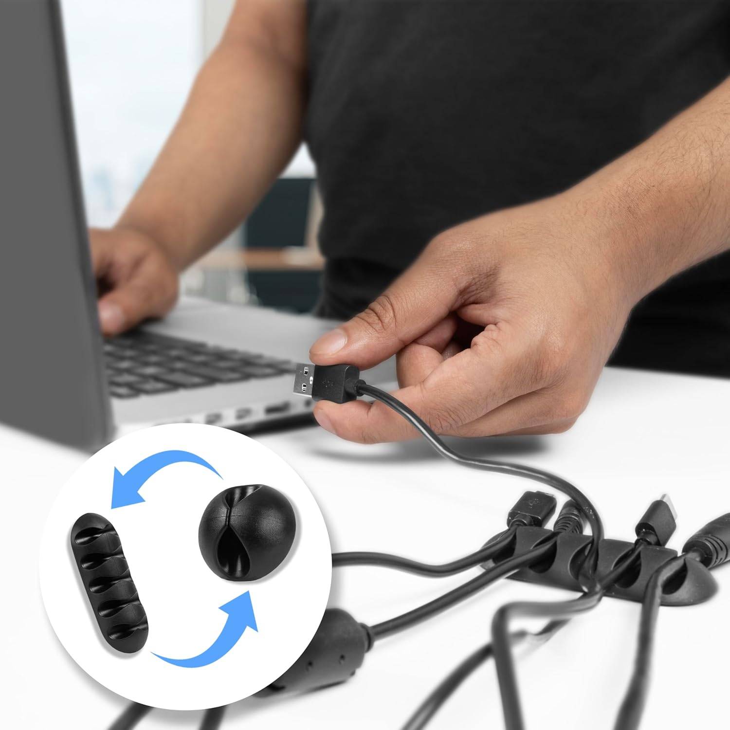 Duronic CMH2 Kabelkanal Schreibtisch, Kabelmanagement, Kabelrinne Büro