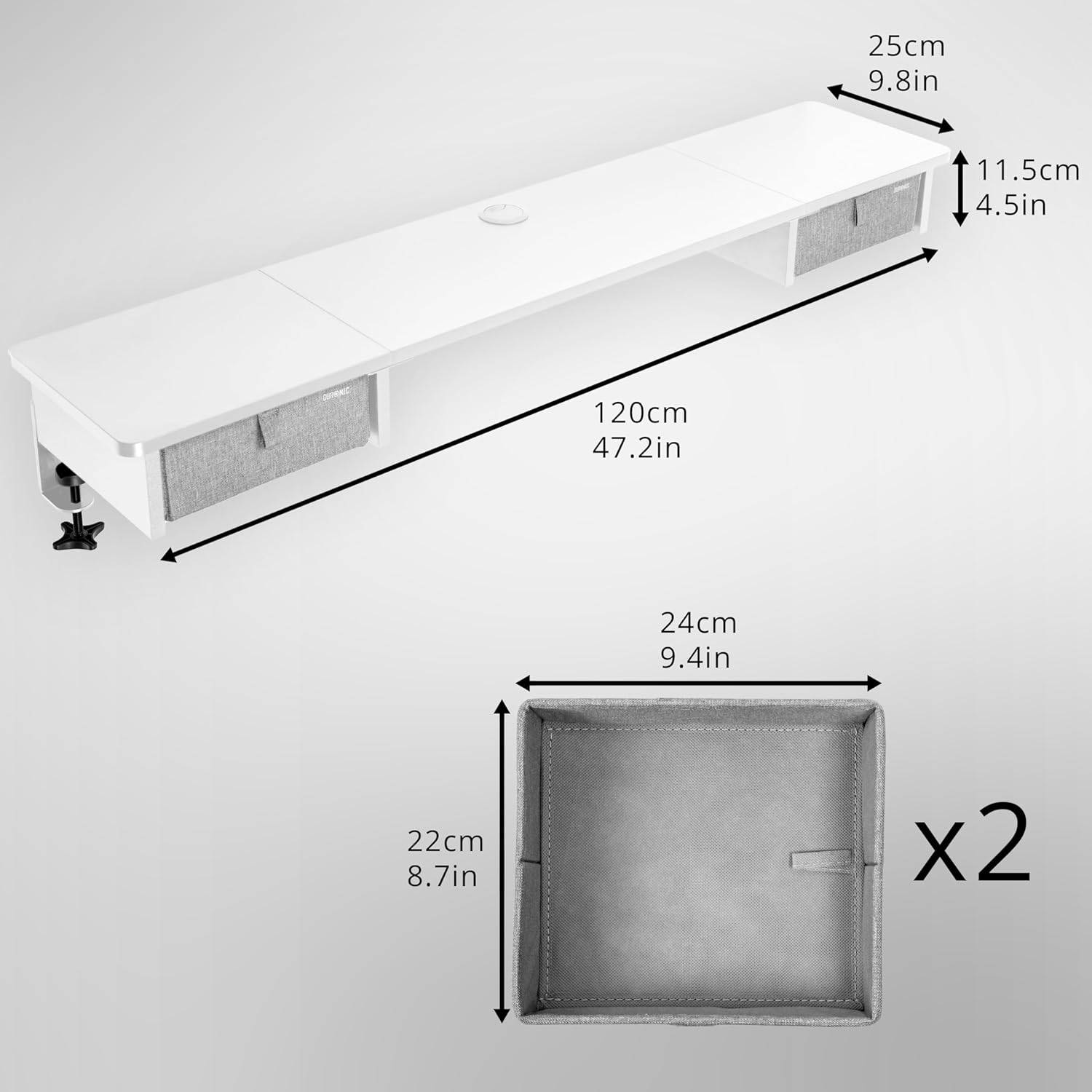 Duronic DD2 WE Schreibtischaufsatz Monitorerhöhung Office Organizer Erweiterung