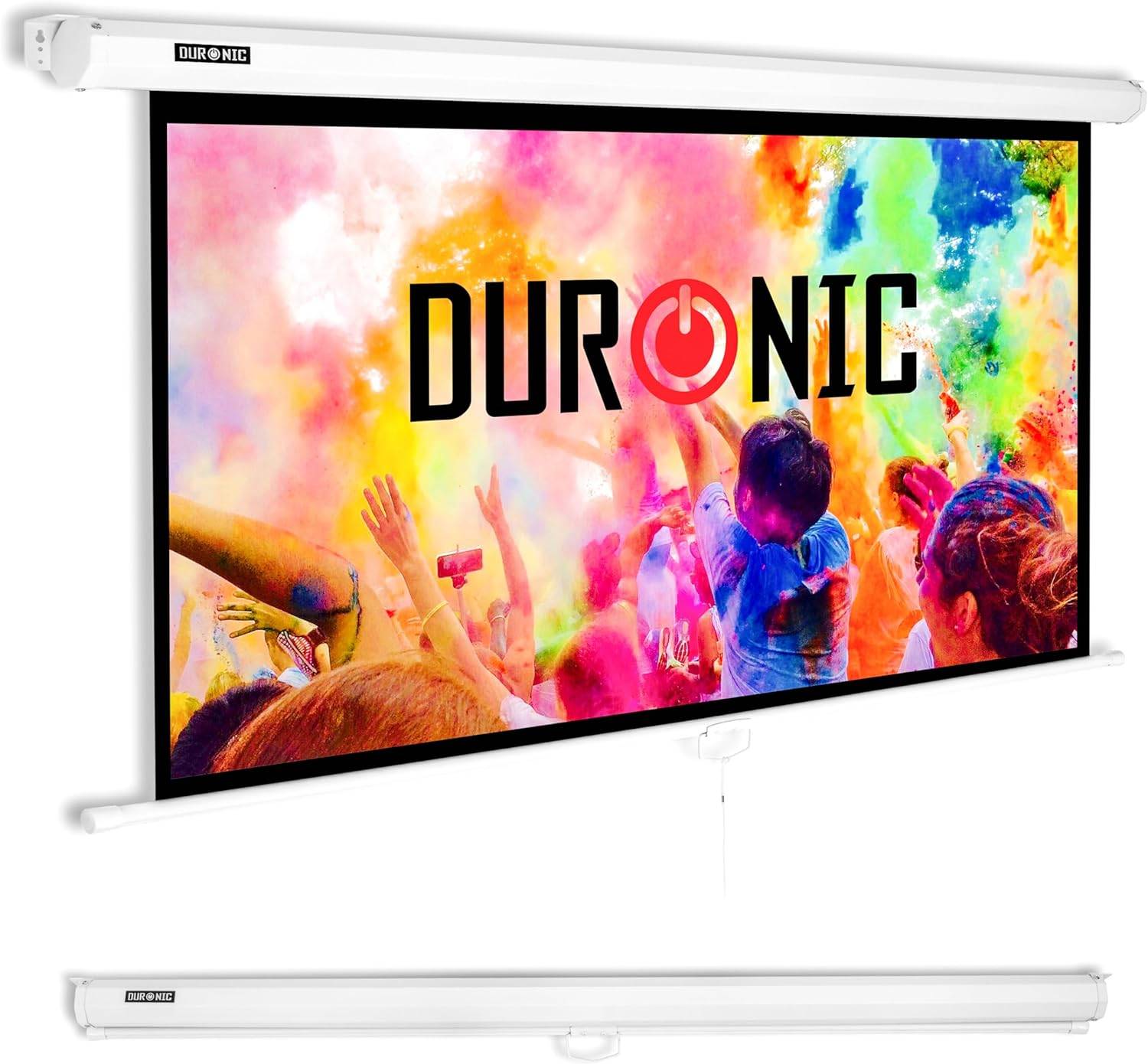 Duronic MPS60 WE 16:9 Leinwand 60" Zoll Rollo Heimkino 4K Full HD 3D Beamer