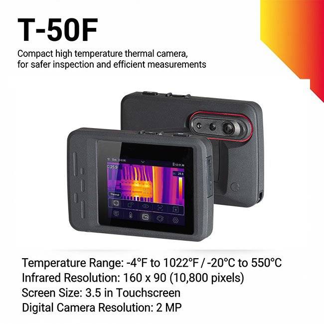 CEM T-50F Kompakte Wärmebildkamera für Inspektionen, elektrische/mechanische Anwendungen, Gebäude und HVAC-Anwendungen. | -20..550°C | IR Auflösu