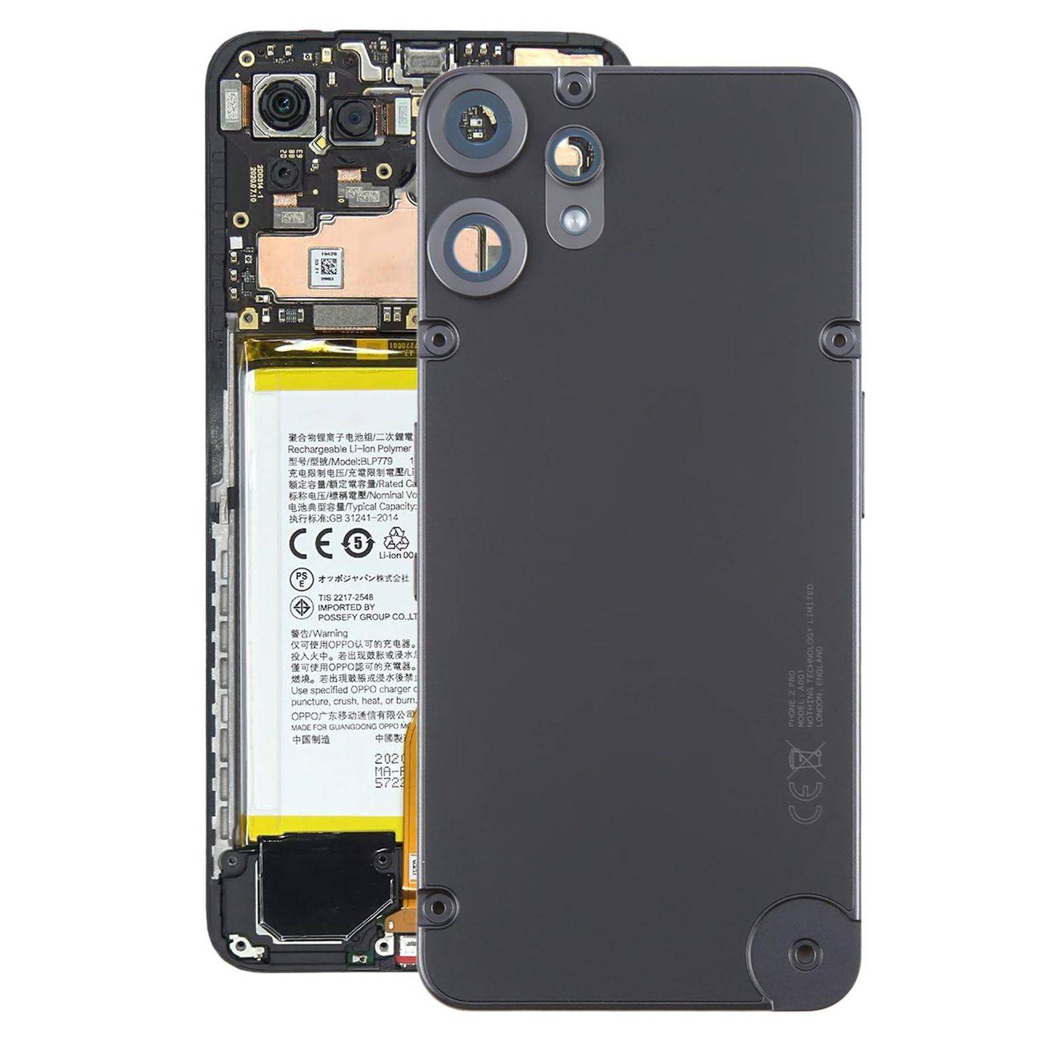 Für Nothing CMF Phone 2 Pro Akkudeckel Backcover Kamera Linse Ersatzteil Schwarz
