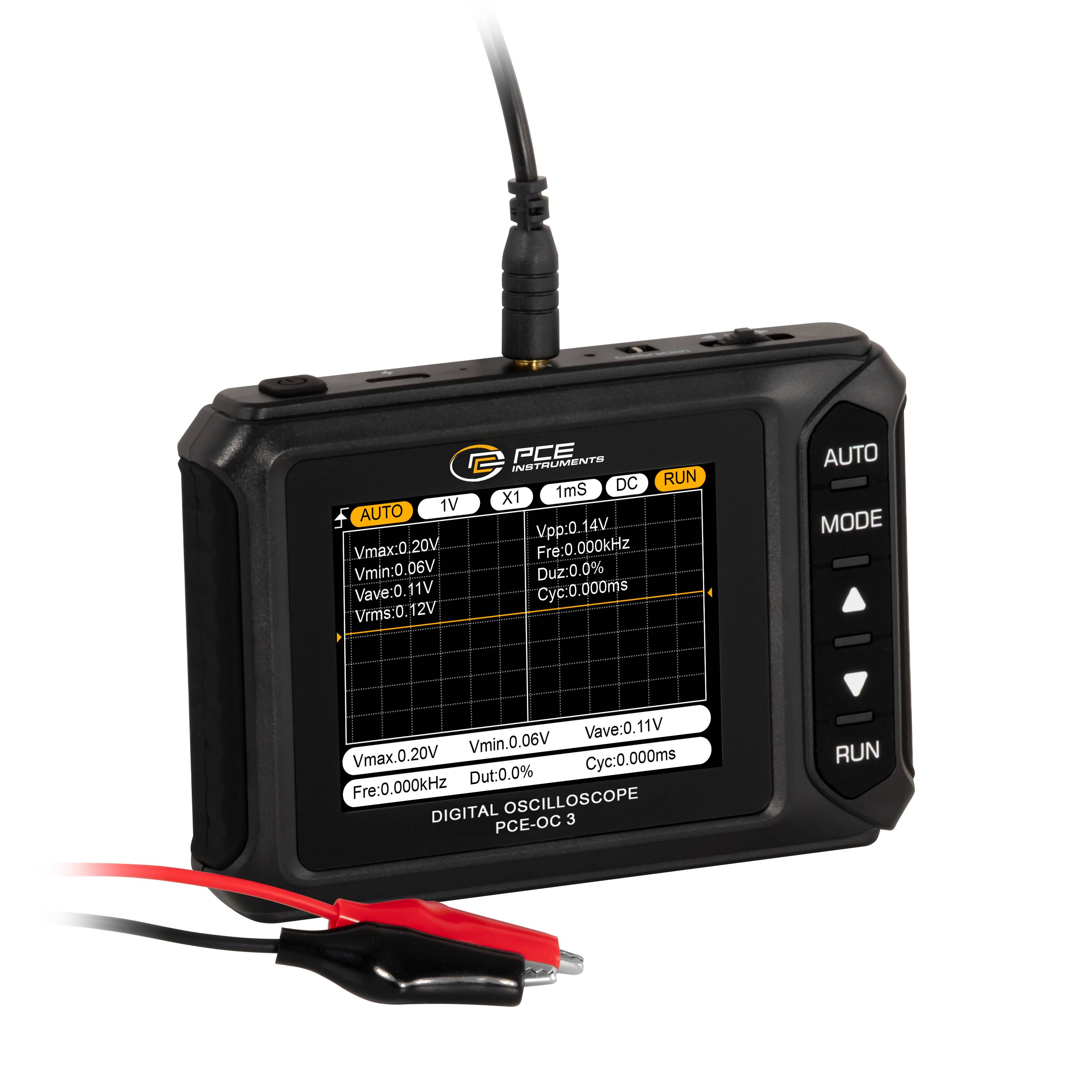 PCE Instruments Oszilloskop PCE-OC 3 |Gleichspannung DC -40…+400 V | Wechselspannung AC -40…+400 V |Frequenz 0…200 kHz