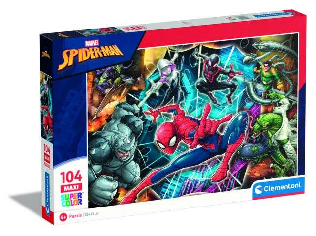 CLEMENTONI Puzzle Spiderman: Bereit zum Kampf MAXI 104 Teile