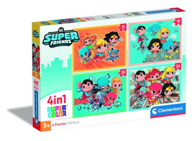 CLEMENTONI Puzzle DC Super Friends 4in1 (12+16+20+24 Teile)