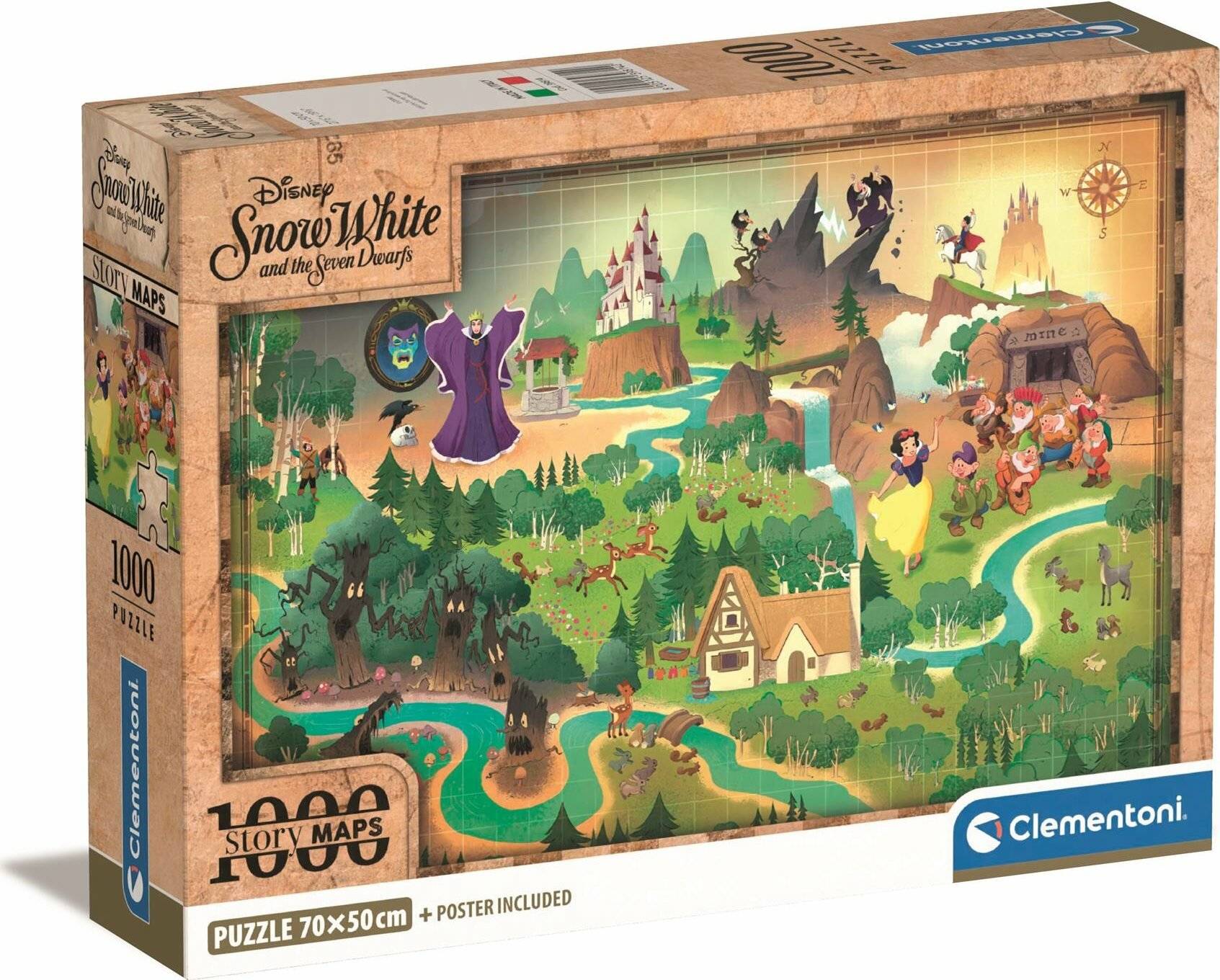 Clementoni - Story Maps Puzzle - Disney Schneewittchen ( 1000 Teile) ( 39814)