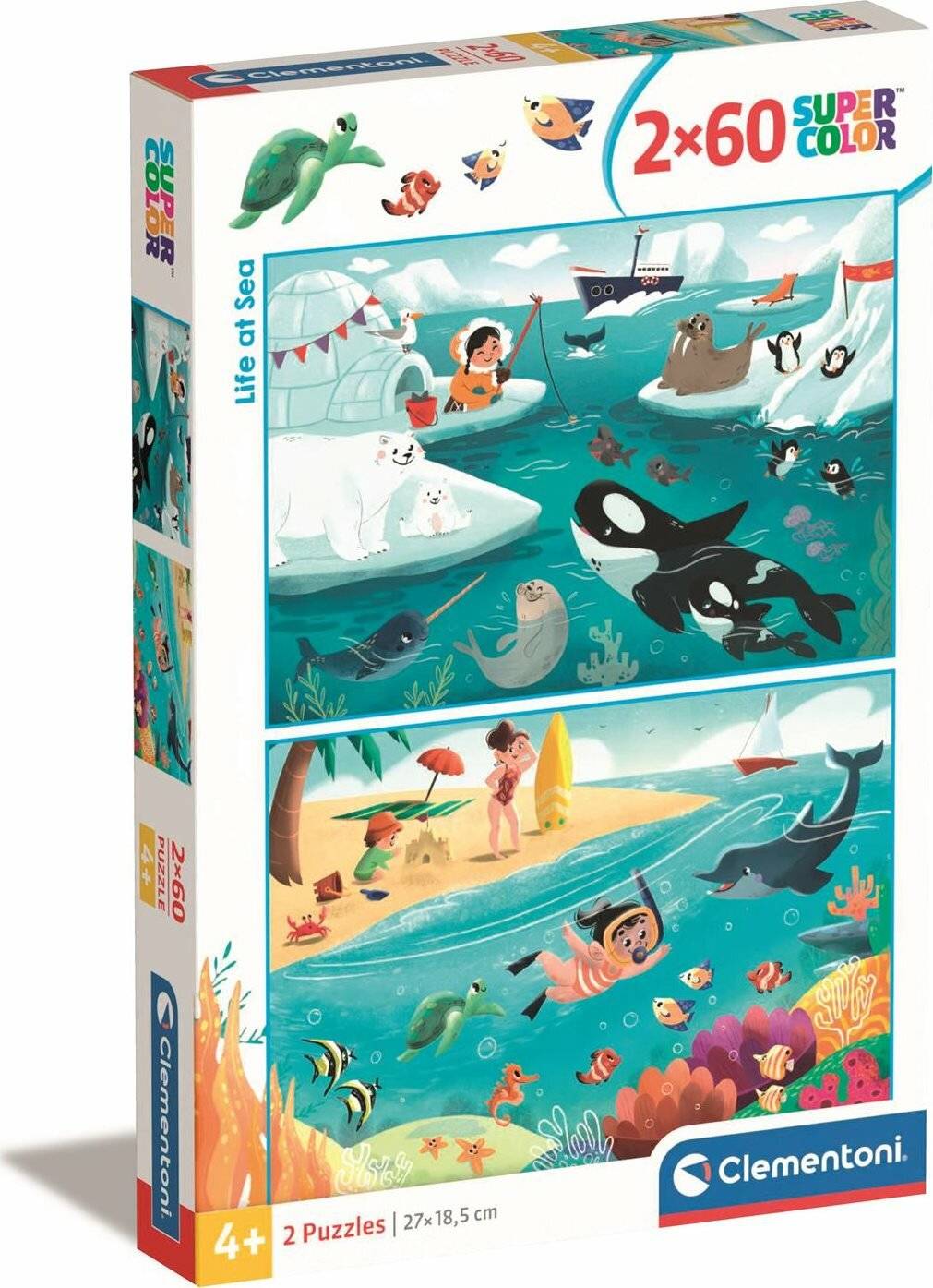 CLEMENTONI Sea Life Puzzle 2x60 Teile