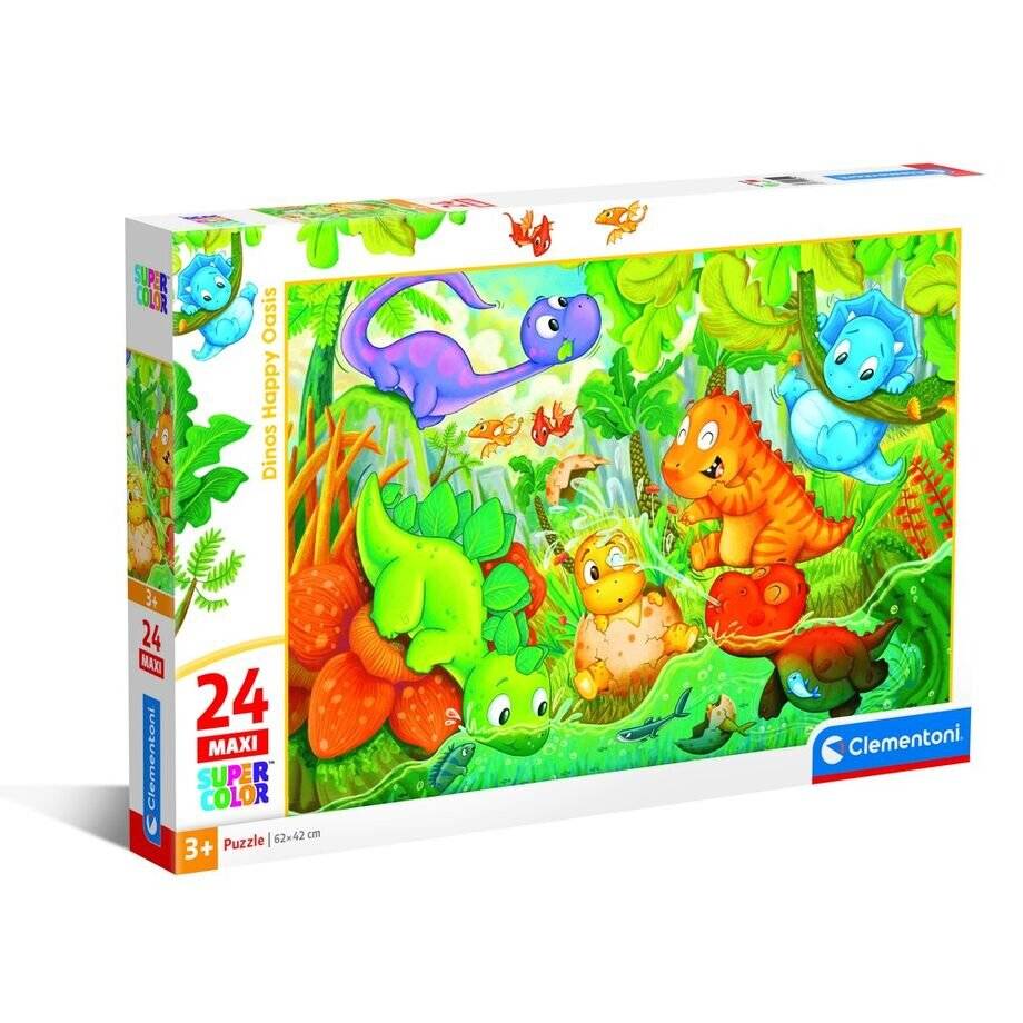 CLEMENTONI Puzzle Dinosaurier Oasis MAXI 24 Teile