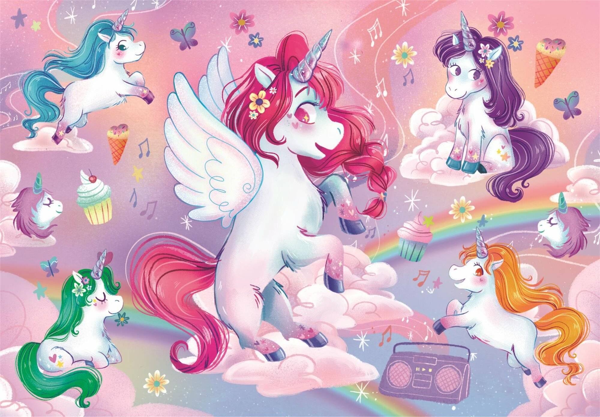 CLEMENTONI Puzzle Merry Unicorns MAXI 24 Teile