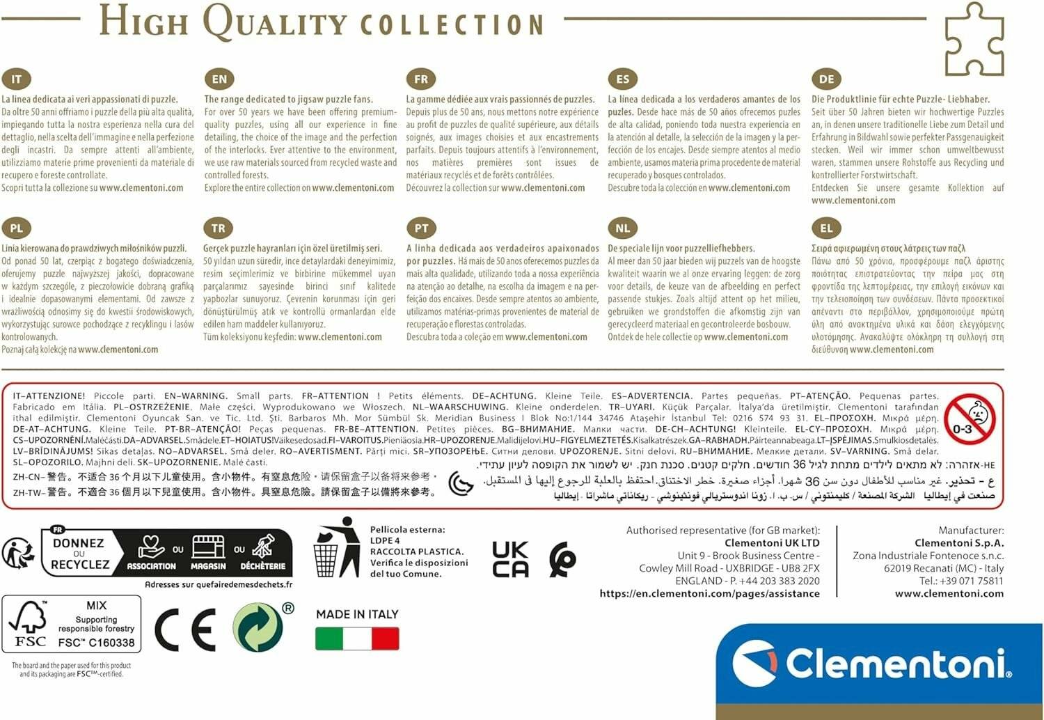 CLEMENTONI Puzzle Insgesamt 500 Teile