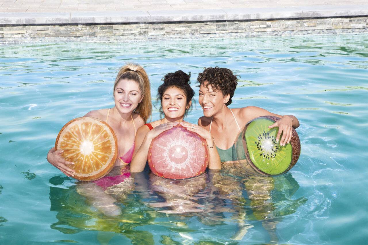 Aufblasbares Mikrofon - Mix (Erdbeere, Kiwi, Orange) 46cm