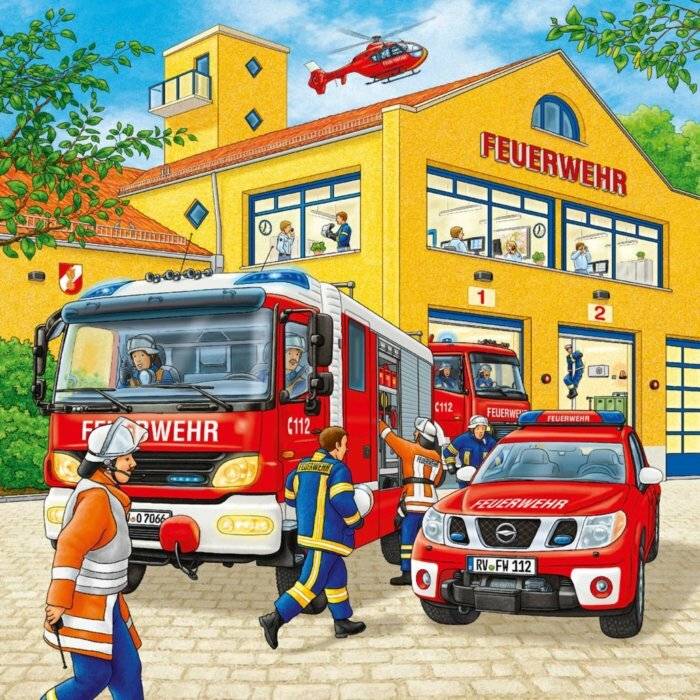 Puzzle 3x49 Teile Feuerwehreinsatz ab 5 Jahre 3 Puzzles inklusive Mini-Postern als Vorlagen
