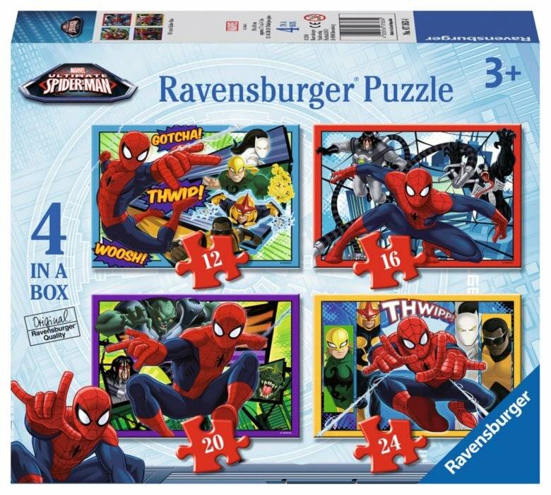 Marvel Ultimatives Spiderman-Puzzle 12+16+20+24 Teile