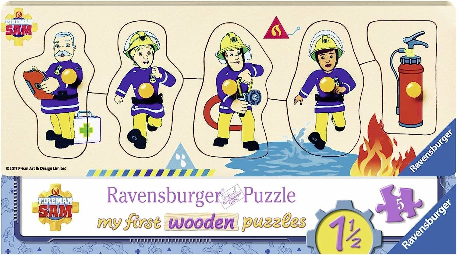 RAVENSBURGER Holzpuzzle Feuerwehrmann Sam und seine Freunde