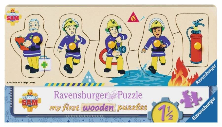 RAVENSBURGER Holzpuzzle Feuerwehrmann Sam und seine Freunde