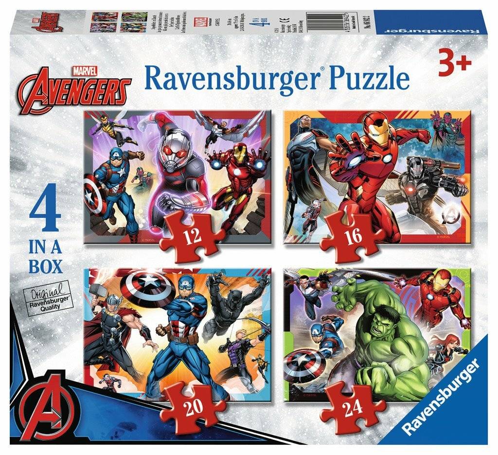 RAVENSBURGER Puzzle Avengers: Earth's Mightiest Heroes 4in1 (12,16,20,24 Teile)