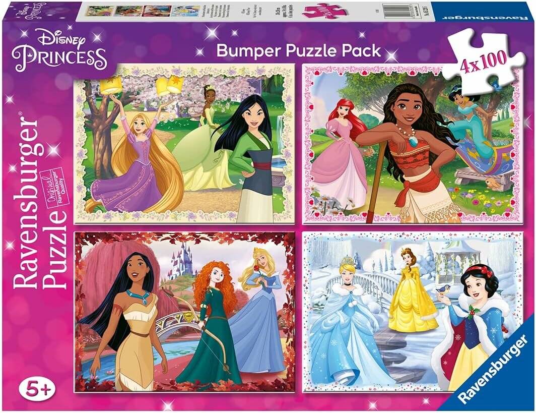 RAVENSBURGER Puzzle Disney: Prinzessinnen 4x100 Teile