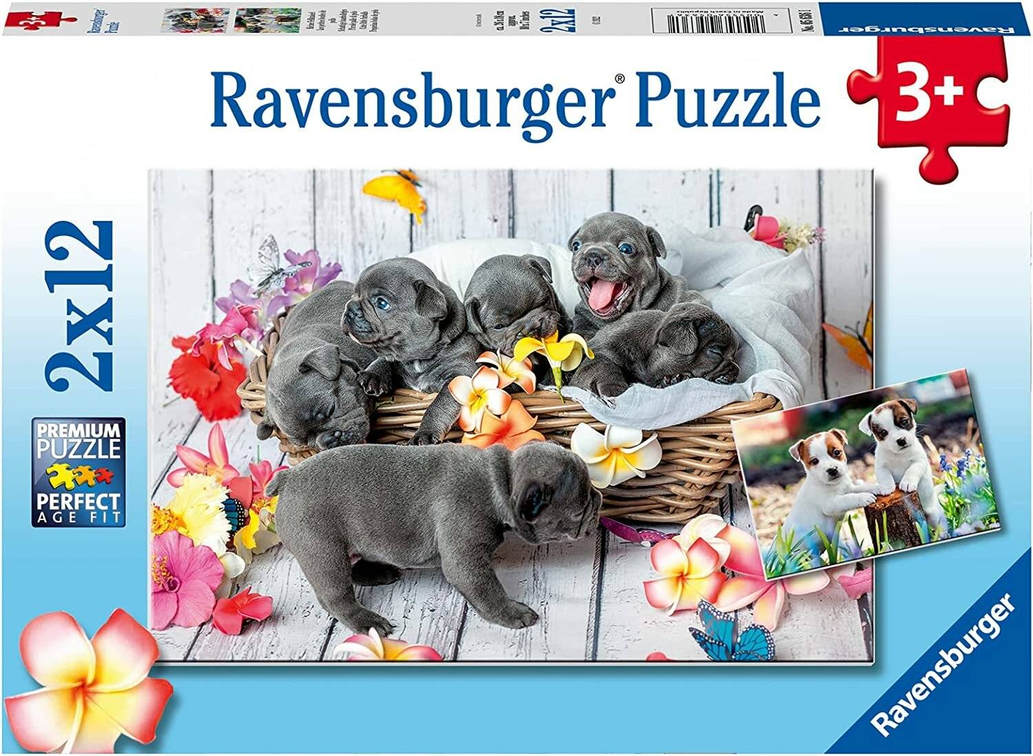 RAVENSBURGER Niedliche Welpen Puzzle 2x12 Teile