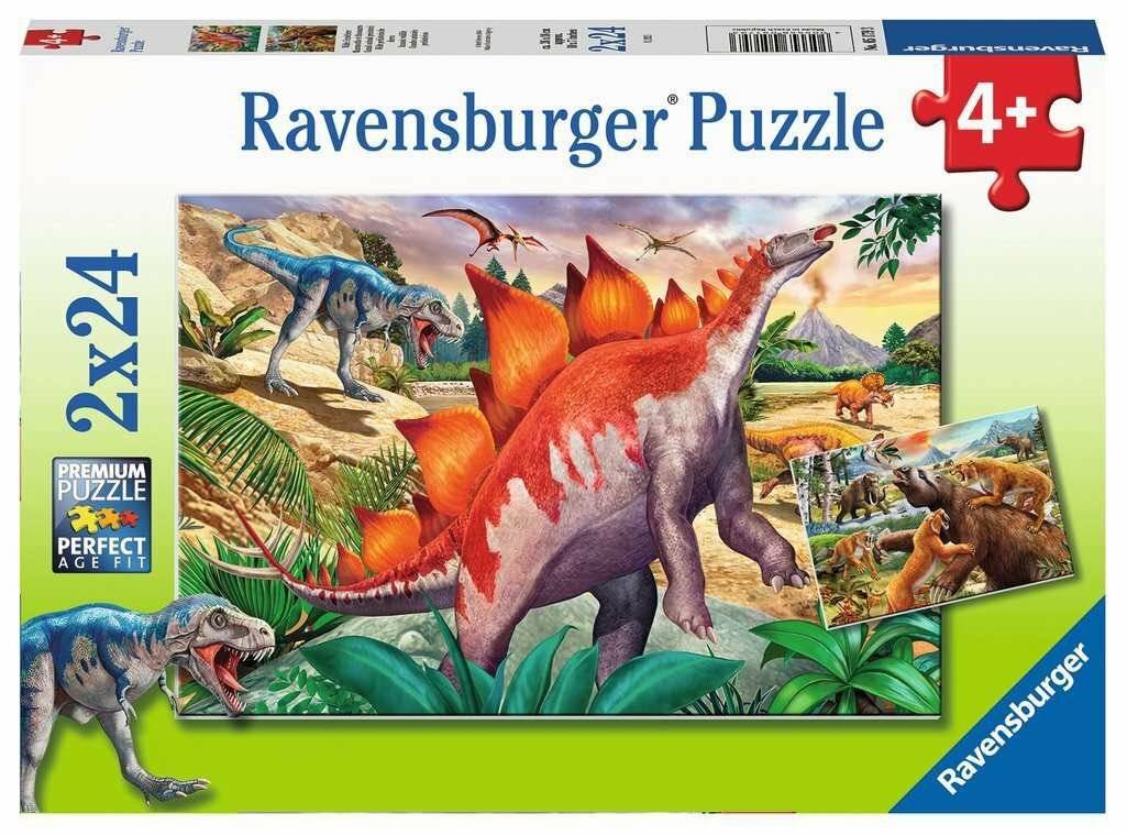 RAVENSBURGER Puzzle Jurassic wilderness 2x24 Teile