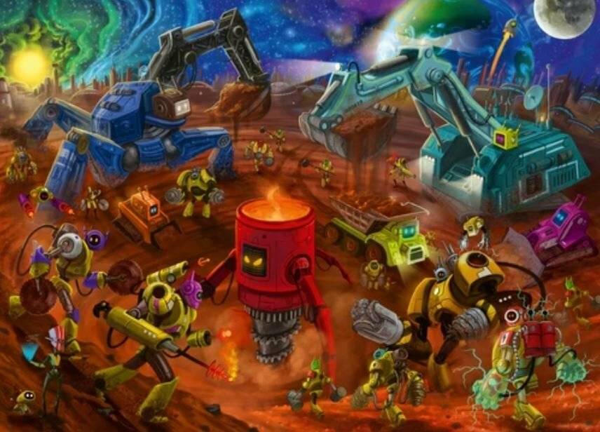 RAVENSBURGER Puzzle Weltraum-Baustelle 60 Teile