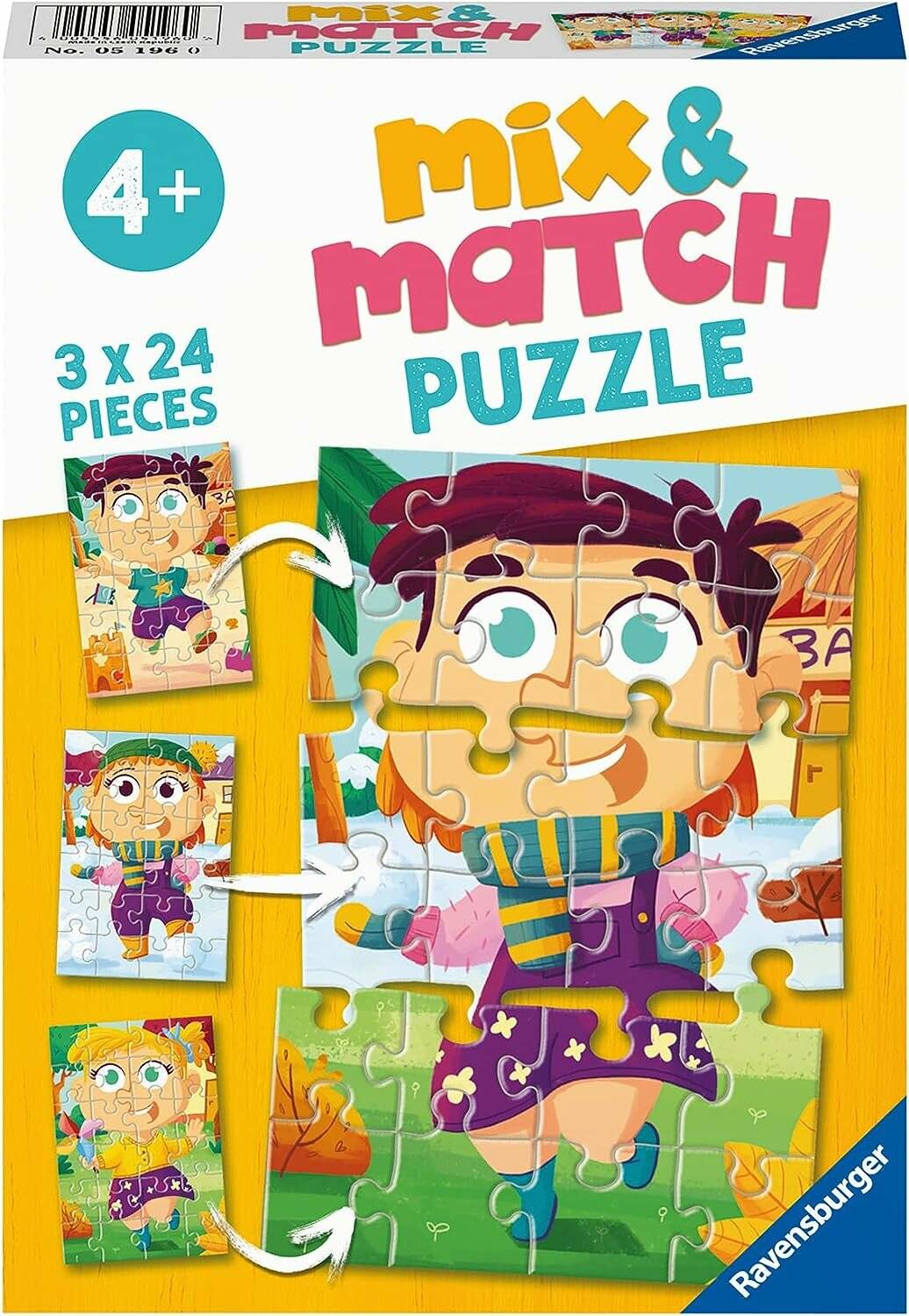RAVENSBURGER Puzzle Mix&Match: Buntes Kleid 3x24 Teile