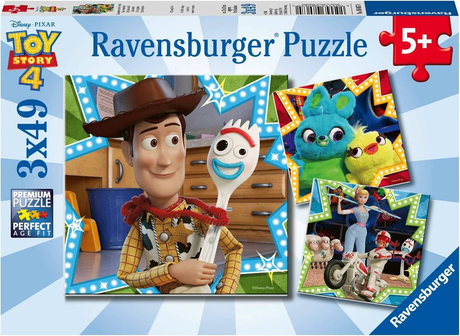 RAVENSBURGER Toy Story 4: Wir sitzen im selben Boot 3x49 Stück
