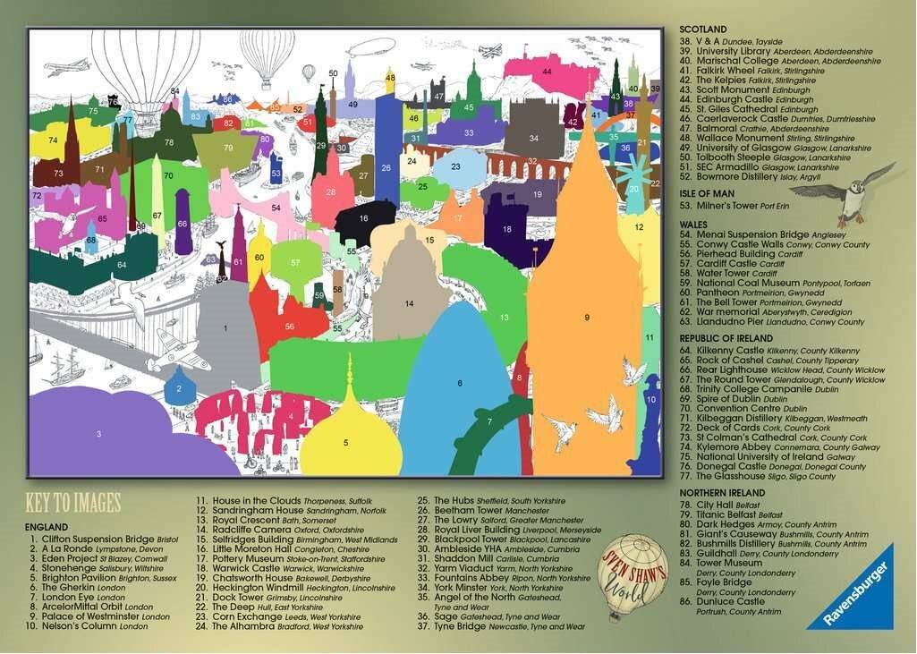 RAVENSBURGER Puzzle Around Great Britain and Ireland 1000 Teile