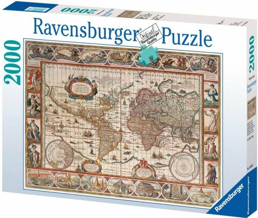 RAVENSBURGER Puzzle Weltkarte 1650, 2000 Teile