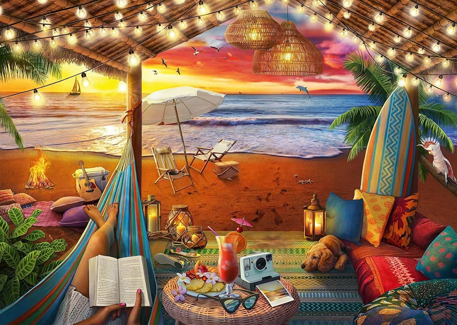 RAVENSBURGER Puzzle Gemütliche Orte: Beach Cabana XXL 500 Stück