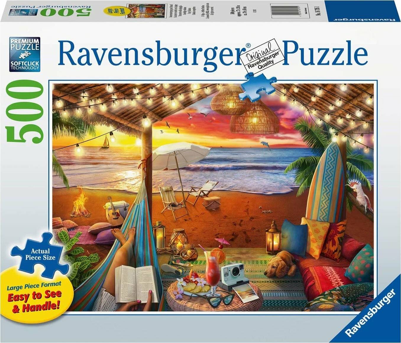 RAVENSBURGER Puzzle Gemütliche Orte: Beach Cabana XXL 500 Stück