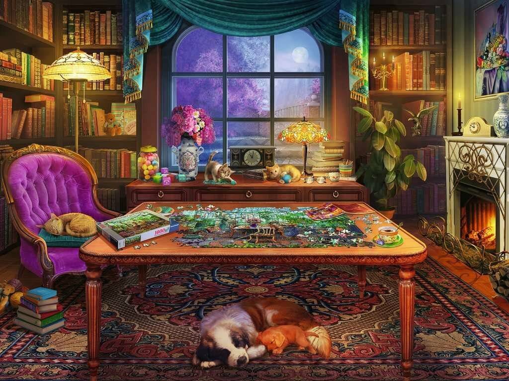 RAVENSBURGER Puzzle Gemütliche Orte: Für Faltpuzzle XL 750 Teile