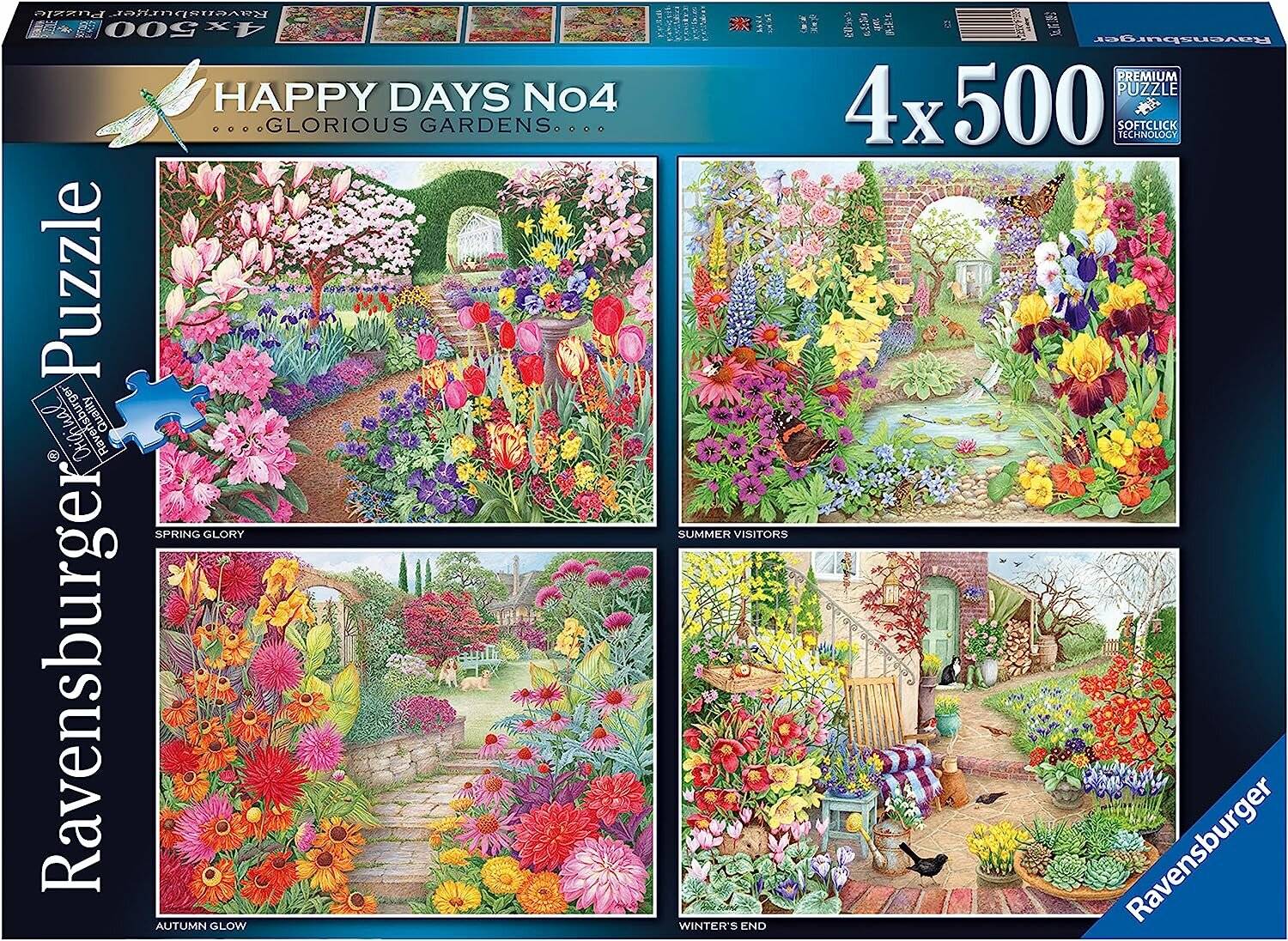 RAVENSBURGER Puzzle Schöne Gärten 4x500 Teile