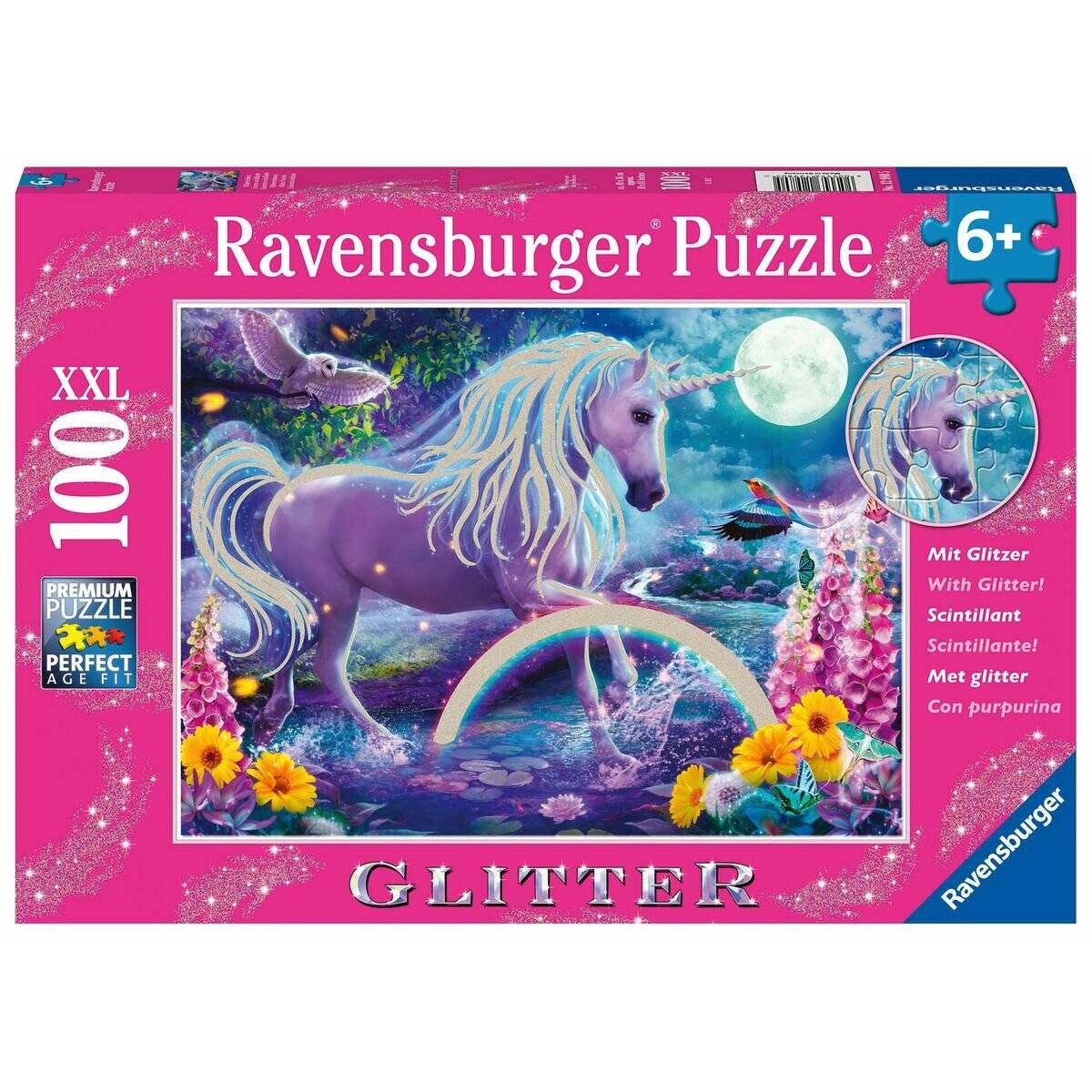 RAVENSBURGER Glitzerpuzzle Einhorn XXL 100 Teile