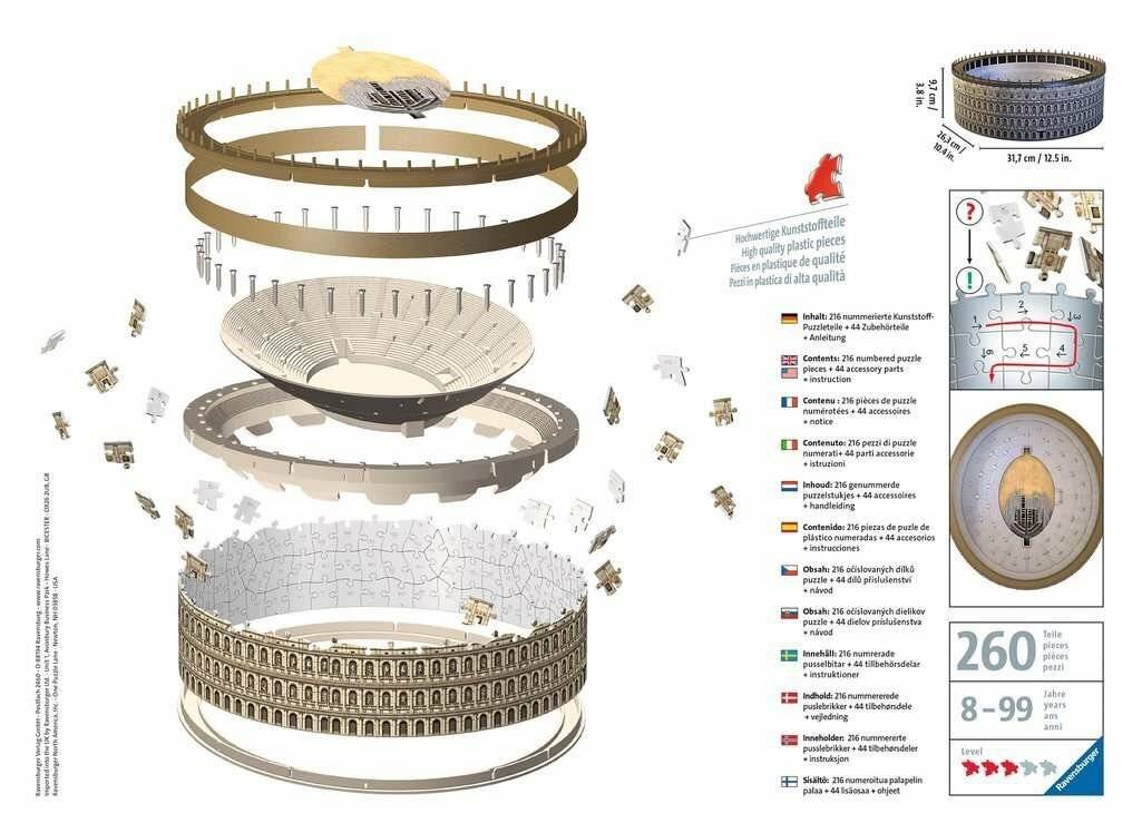 RAVENSBURGER 3D-Puzzle Kolosseum, Rom 216 Stück