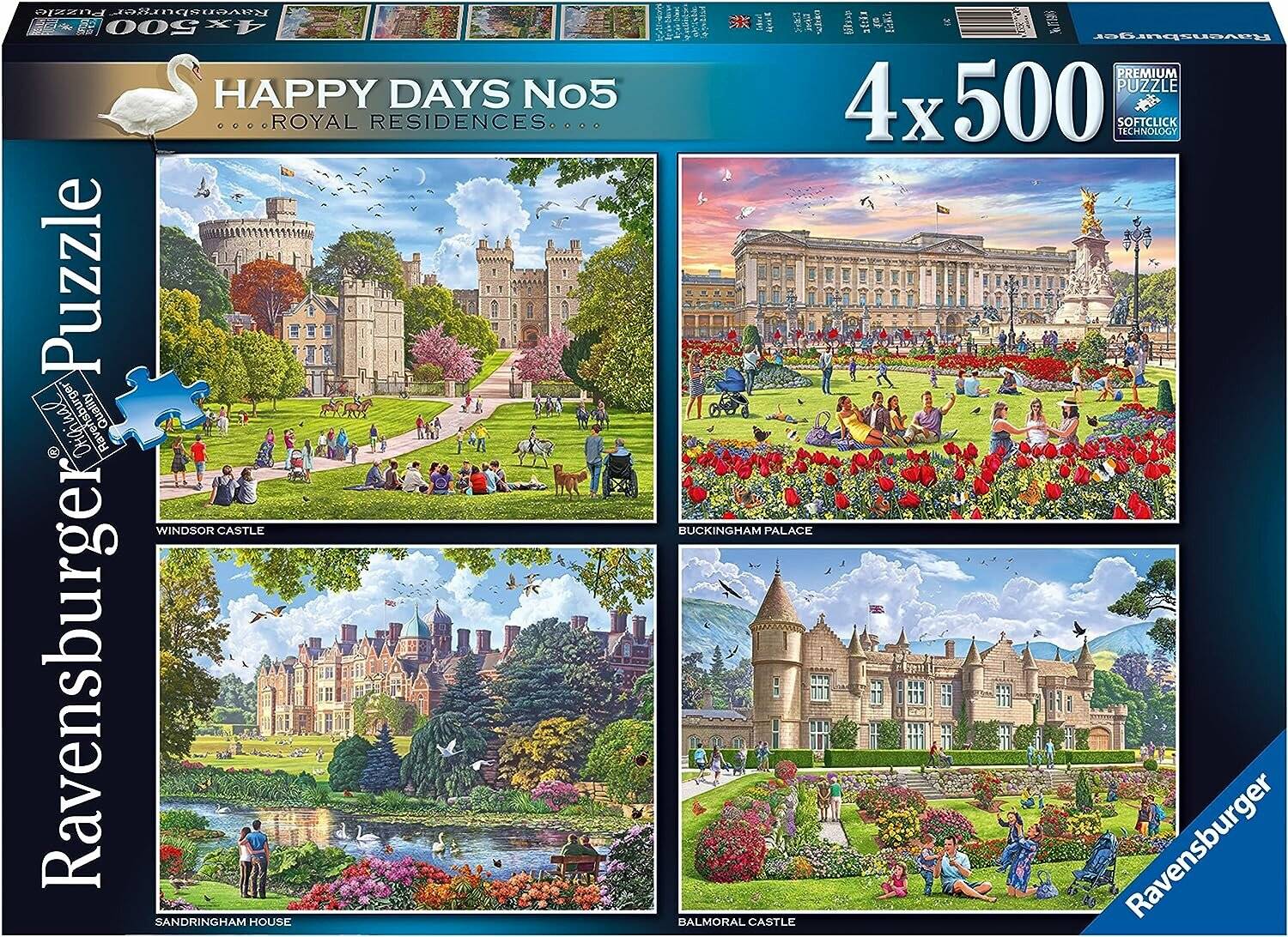 RAVENSBURGER Puzzle Königliche Residenz, UK 4x500 Teile