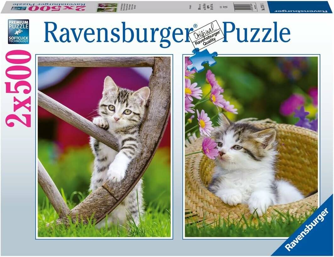 RAVENSBURGER Puzzle Kätzchen auf dem Lande 2x500 Teile