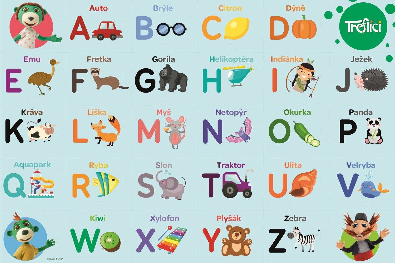 Puzzle Treflici erkennen das Alphabet 30 Stück