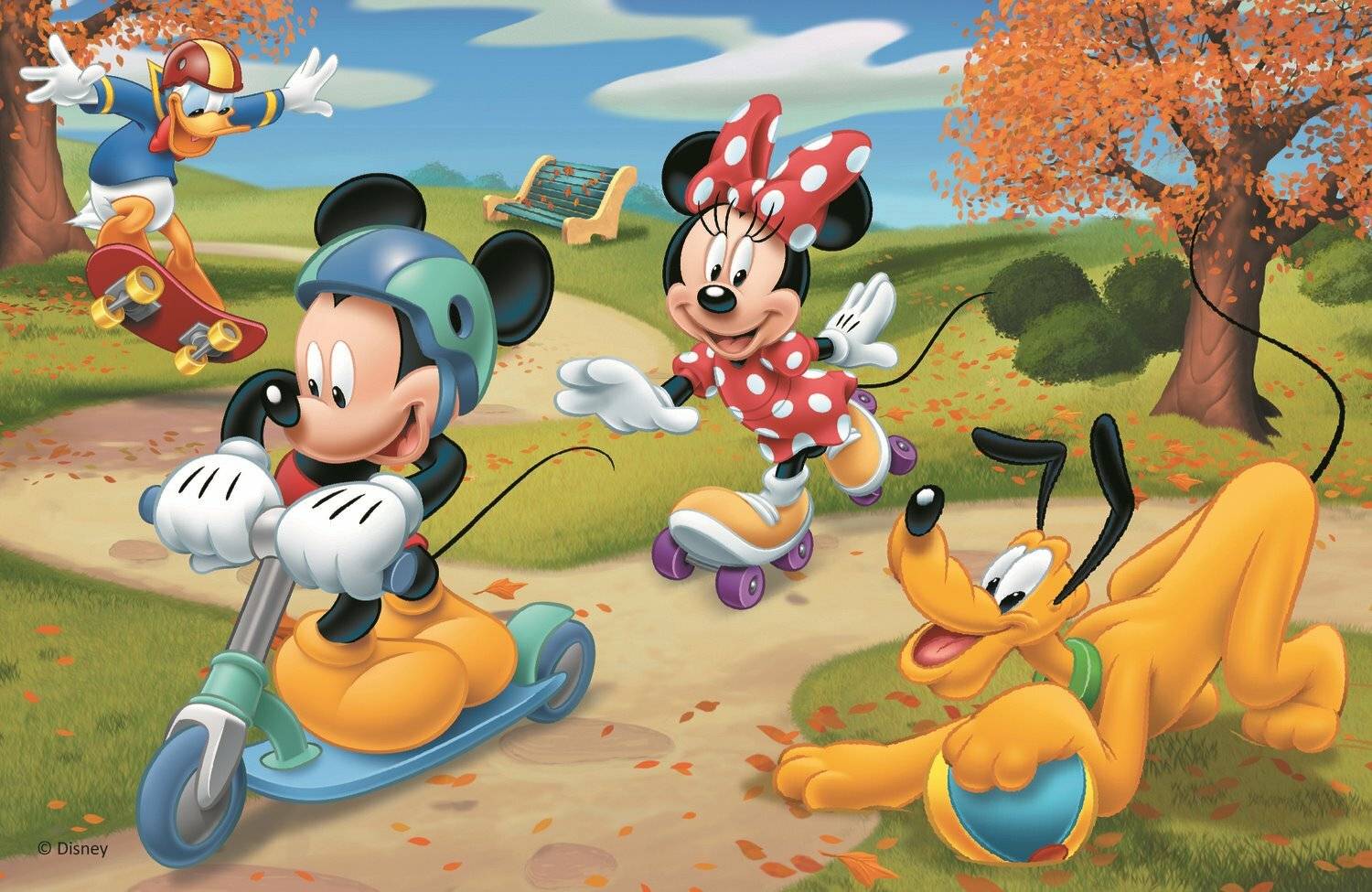 TREFL Puzzle Mickey Mouse: Schlittschuhlaufen im Park 54 Teile