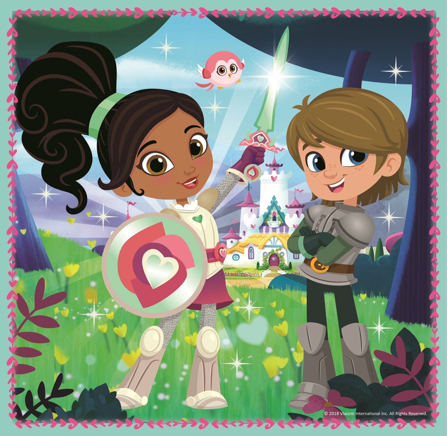 TREFL Puzzle Nella, Prinzessin der Ritter und ihre Welt 3in1 (20,36,50 Teile)