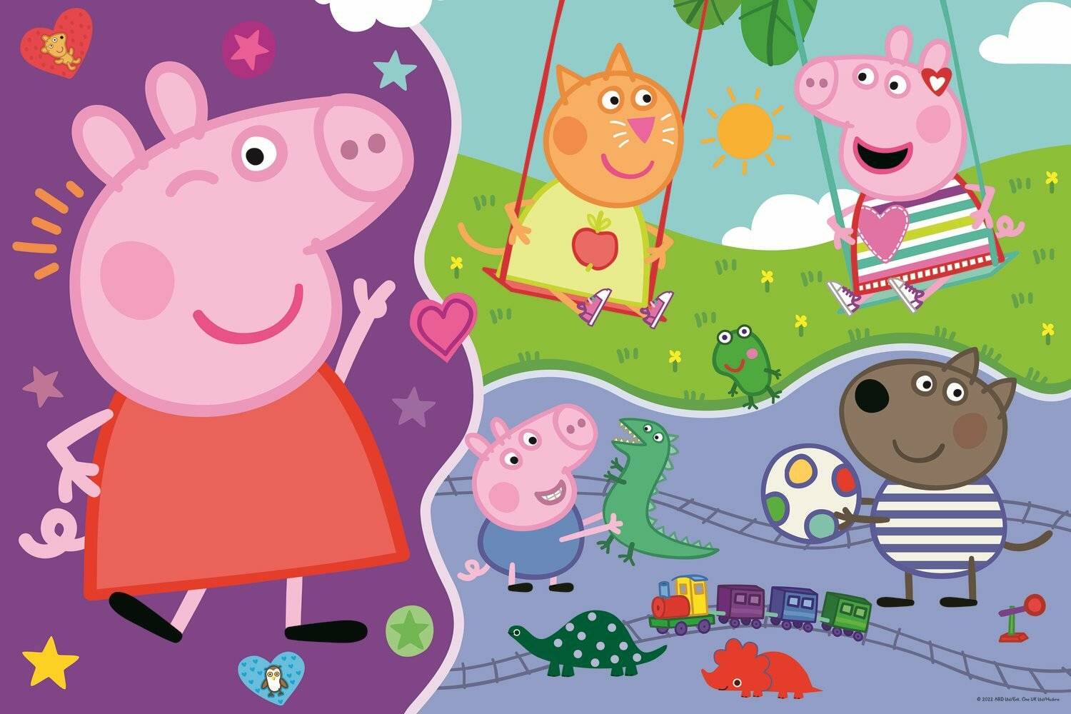 TREFL Doppelseitiges Puzzle Peppa Pig SUPER GIANT 15 Teile